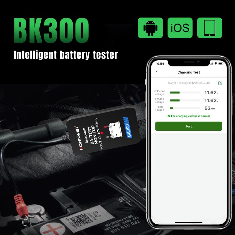 KONNWEI BK300 6V / 12V / 24V Car Bluetooth 5.0 Battery Monitor Diagnostic Tool
