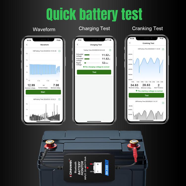 KONNWEI BK300 6V / 12V / 24V Car Bluetooth 5.0 Battery Monitor Diagnostic Tool