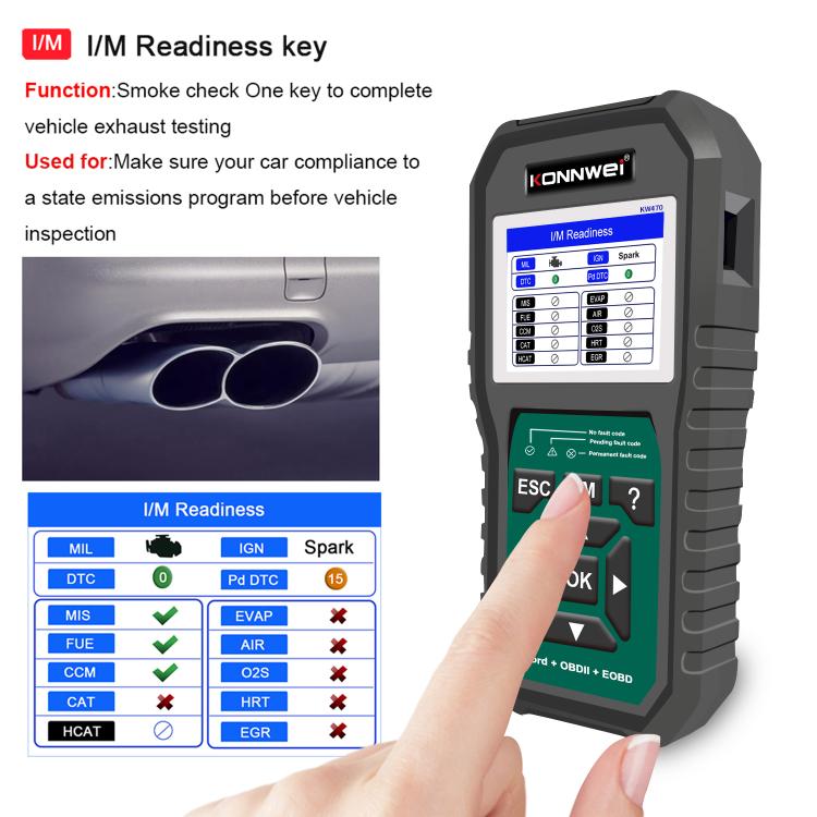 KONNWEI KW470 2.8 inch Color Screen Car OBD2 Fault Diagnostic Scan Tool for Ford