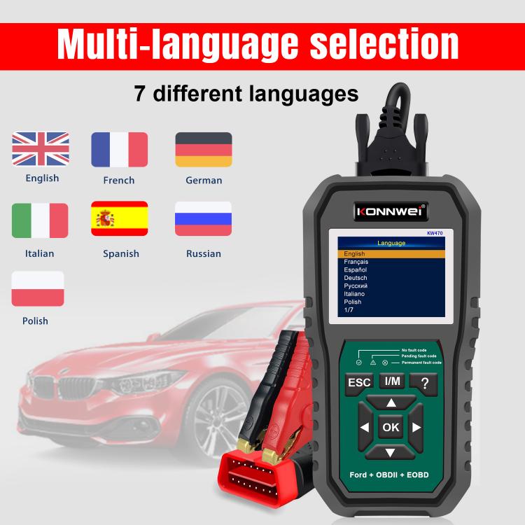 KONNWEI KW470 2.8 inch Color Screen Car OBD2 Fault Diagnostic Scan Tool for Ford
