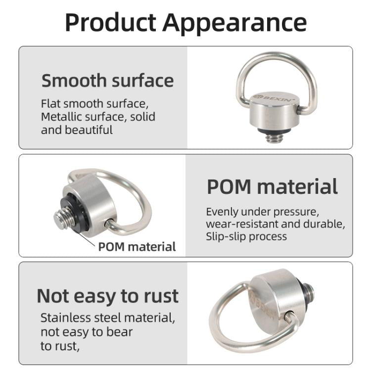 BEXIN LS020 Quick Release Plate Screws 1/4 inch C-Ring Adapter Mount Screws