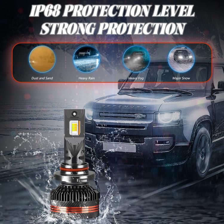 2pcs/Pack 60W 8000LM 6000K Three Color Remote Control Car LED Headlight Bulb