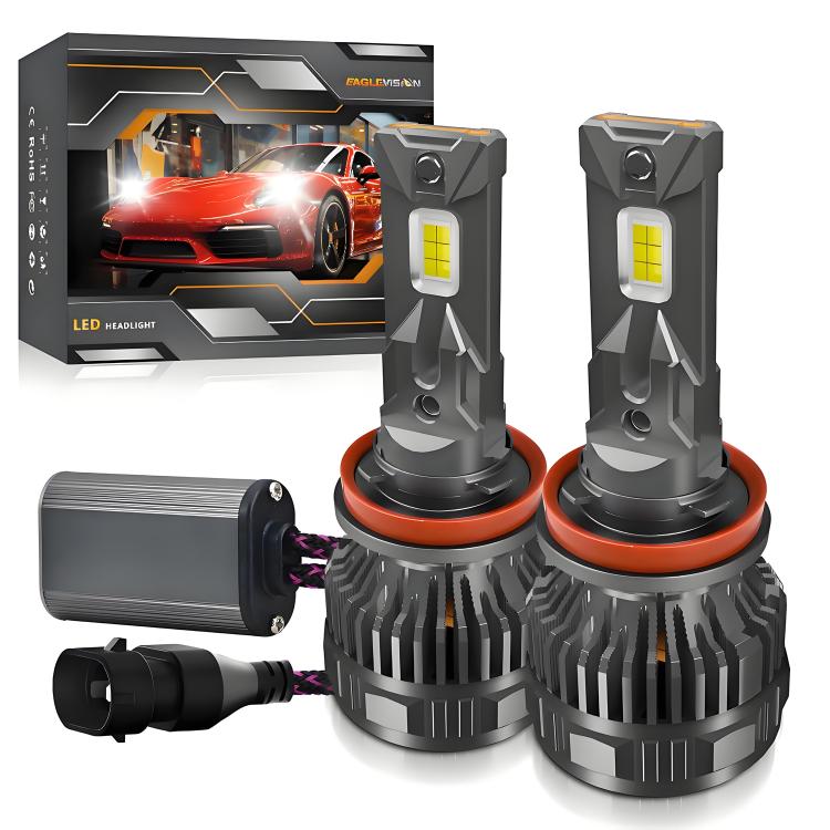 2pcs/Pack 50W 6000LM 6000K Car Double Copper Tube LED Headlight Bulb