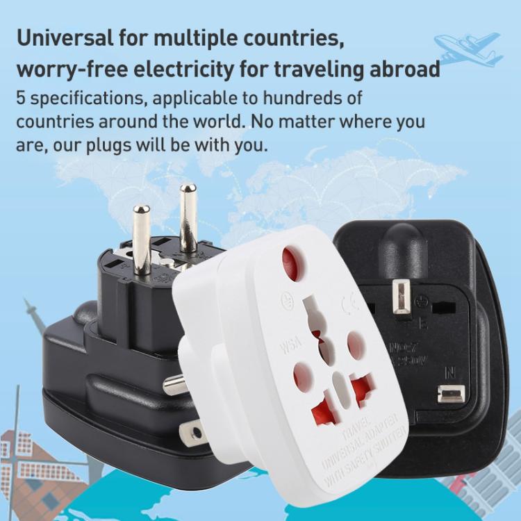 WSA-6 US / JP Plug Global Travel Universal Adapter with Safety Shutter