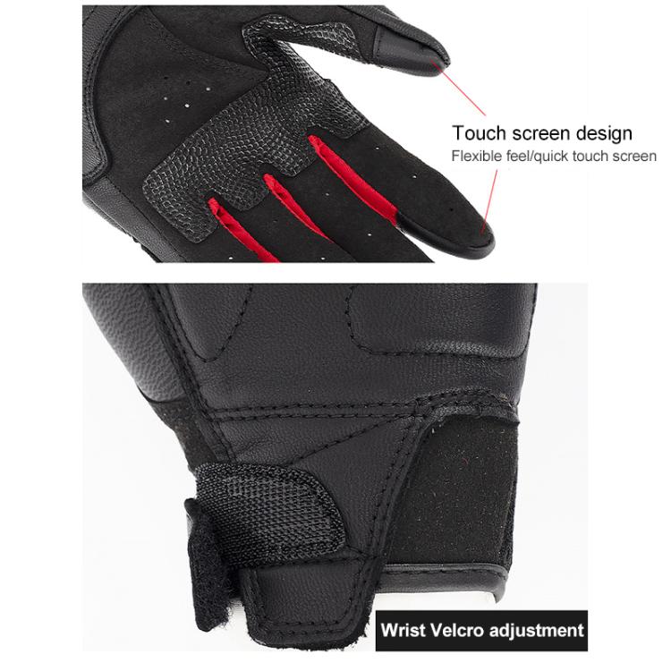 SOMAN MG21 Motorcycle Sheepskin Carbon Fiber Gloves Off-road Riding Anti-slip Gloves