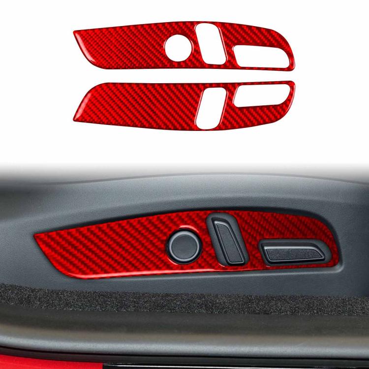 For Tesla Model 3 2023- 2pcs/Set Carbon Fiber Car Seat Adjustment Panel Decorative Sticker