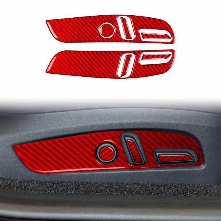 For Tesla Model 3 2023- 7pcs/Set Carbon Fiber Car Seat Adjustment Panel Decorative Sticker