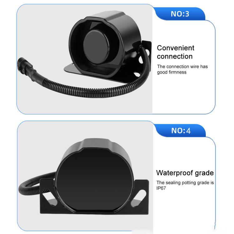 12V / 24V Waterproof Voice Reversing Horn Alarm Buzzer, with Cable