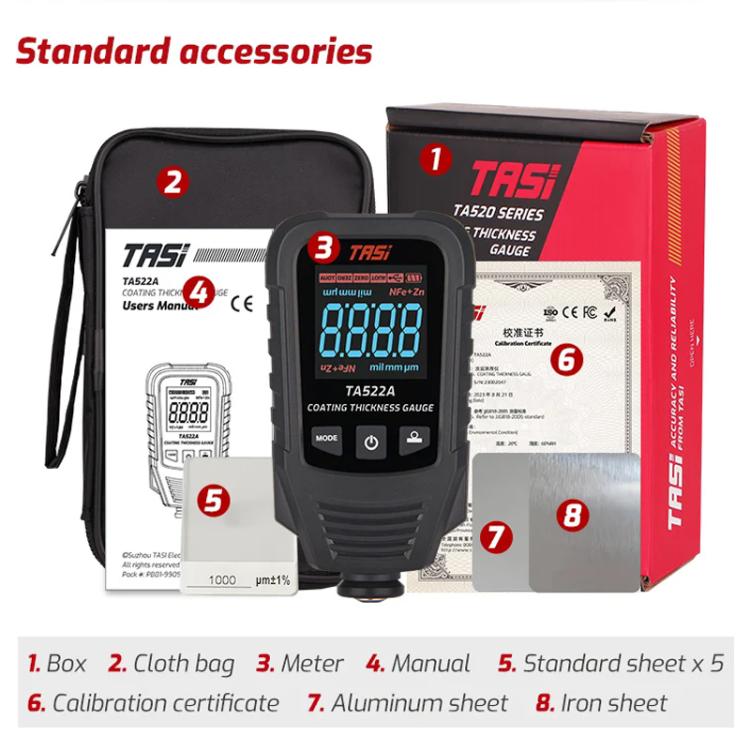 TASI TA522A Car Paint Film Meter Paint Surface Tester Coating Thickness Gauge