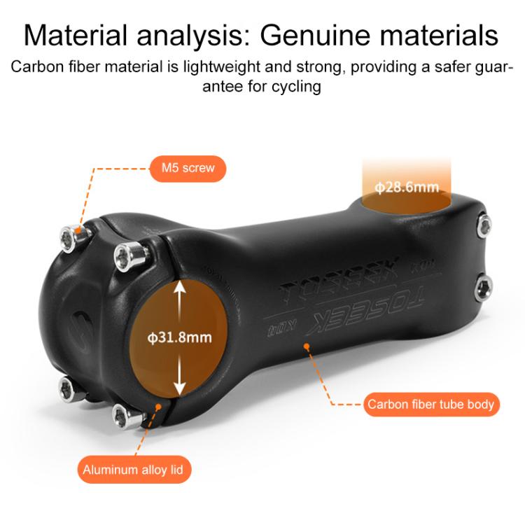 TOSEEK K04 Full Carbon Fiber Brazing Road Mountain Bike Handlebar Riser Faucet