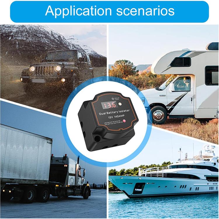 IP68 12V 140A Car Smart Dual Battery Isolation Controller with Digital Display Voltmeter