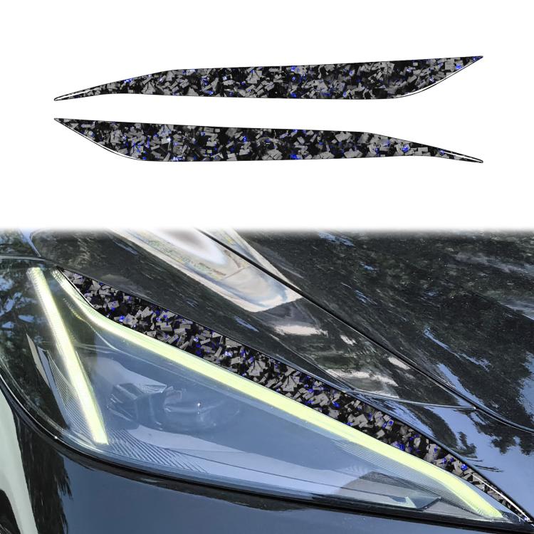 2pcs/Set Forged Gold Foil Carbon Fiber Car Light Eyebrow Decorative Sticker for Chevrolet Corvette C8 2020-, Left and Right Driver