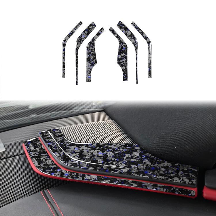 6pcs/Set Forged Gold Foil Carbon Fiber Car Inside A-pillar Horn Decorative Sticker for Chevrolet Corvette C8 2020-, Left and Right Driver