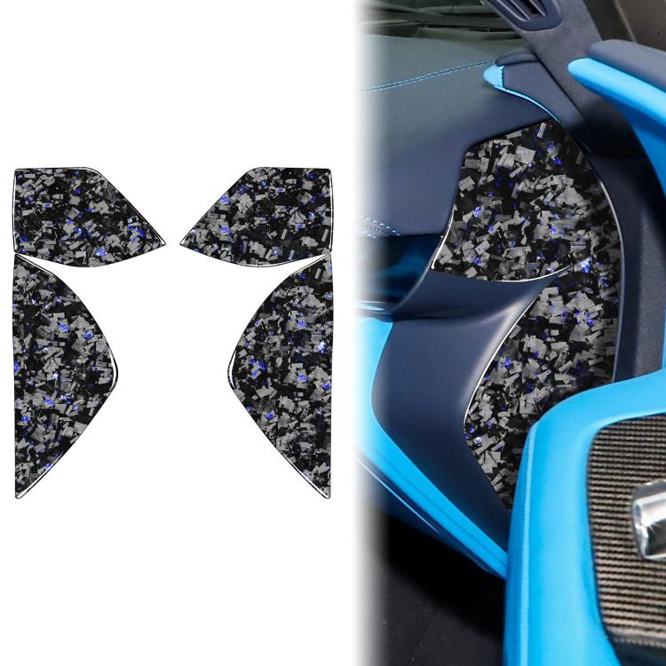 4pcs/Set Forged Gold Foil Carbon Fiber Car Front Slot Decorative Sticker for Chevrolet Corvette C8 2020-, Left and Right Driver