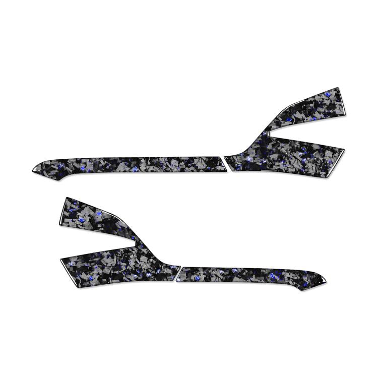 4pcs/Set Forged Gold Foil Carbon Fiber Car Rearview Mirror Decorative Sticker for Chevrolet Corvette C8 2020-, Right Driver