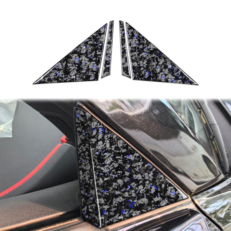 4pcs/Set Forged Gold Foil Carbon Fiber Car Outside A-pillar Decorative Sticker for Chevrolet Corvette C8 2020-, Left and Right Driver