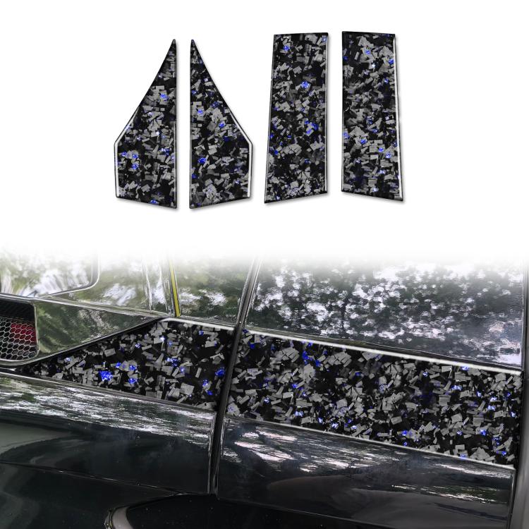 4pcs/Set Forged Gold Foil Carbon Fiber Car Roof Sides Decorative Sticker for Chevrolet Corvette C8 2020-, Left and Right Driver