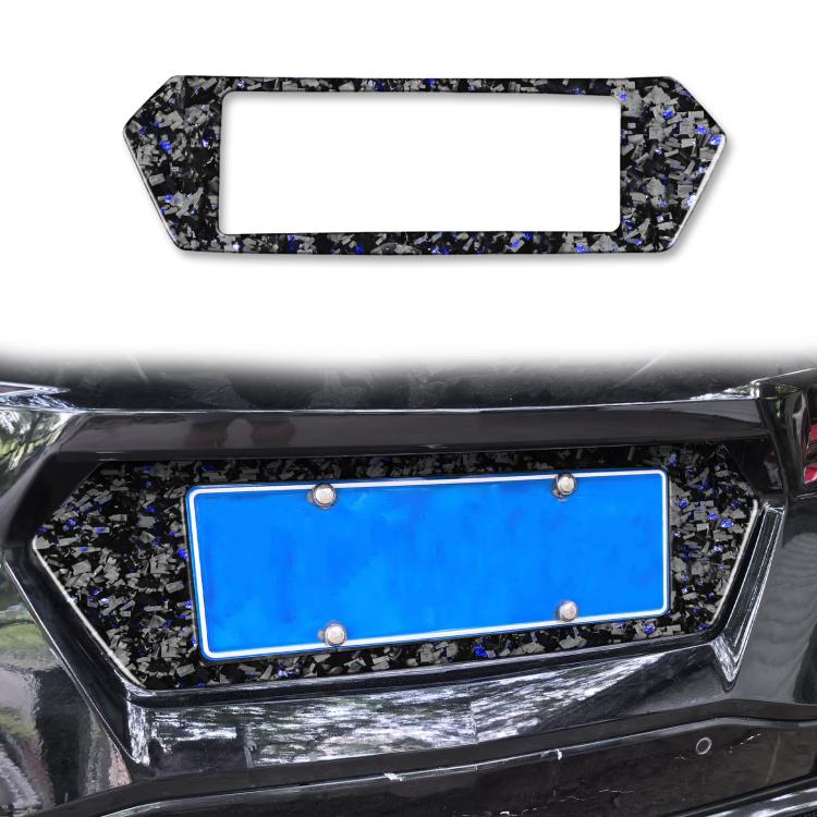 Forged Gold Foil Carbon Fiber Car Rear License Plate Frame Decorative Sticker for Chevrolet Corvette C8 2020-, Left and Right Driver