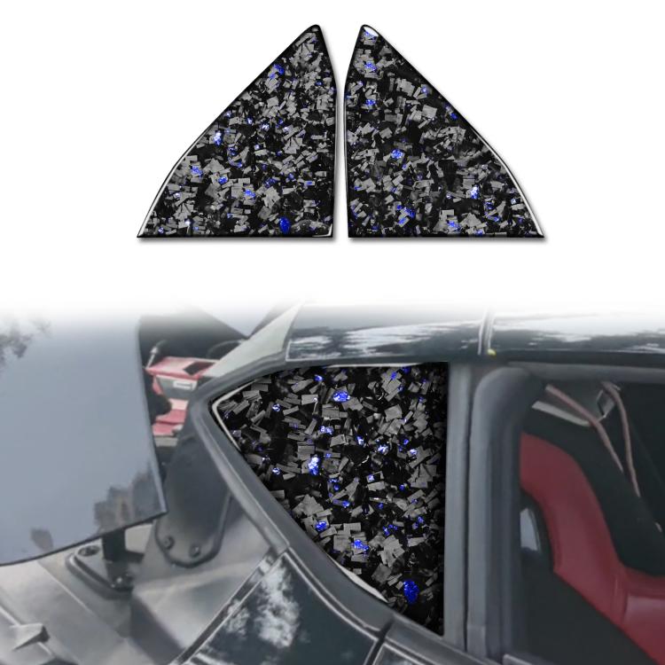 2pcs/Set Forged Gold Foil Carbon Fiber Car Rear Triangle Window Decorative Sticker for Chevrolet Corvette C8 2020-, Left and Right Driver