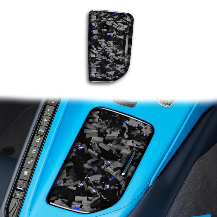 Forged Gold Foil Carbon Fiber Car Central Control Cup Cover Decorative Sticker for Chevrolet Corvette C8 2020-, Right Driver