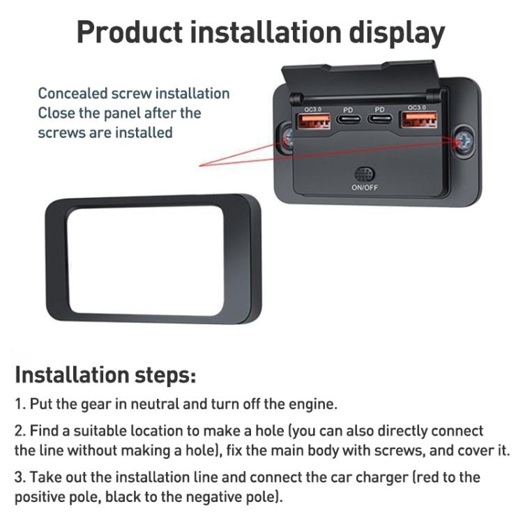 Car Modified 4-port Charger, with Voltmeter & Switch