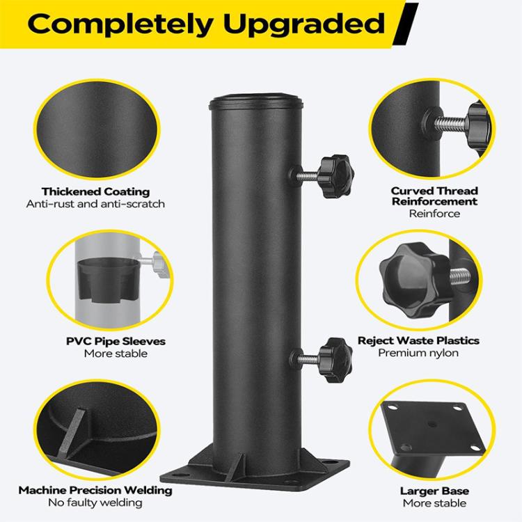Patio Umbrella Stand Set Heavy Umbrella Metal Mounting Base