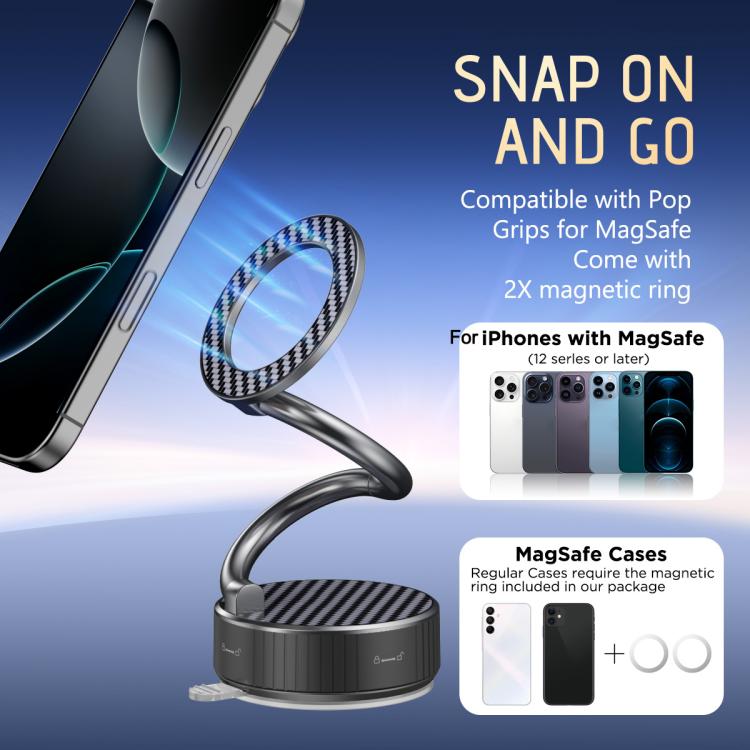 H3 Folding Vacuum Adsorption Magnetic Car Phone Holder