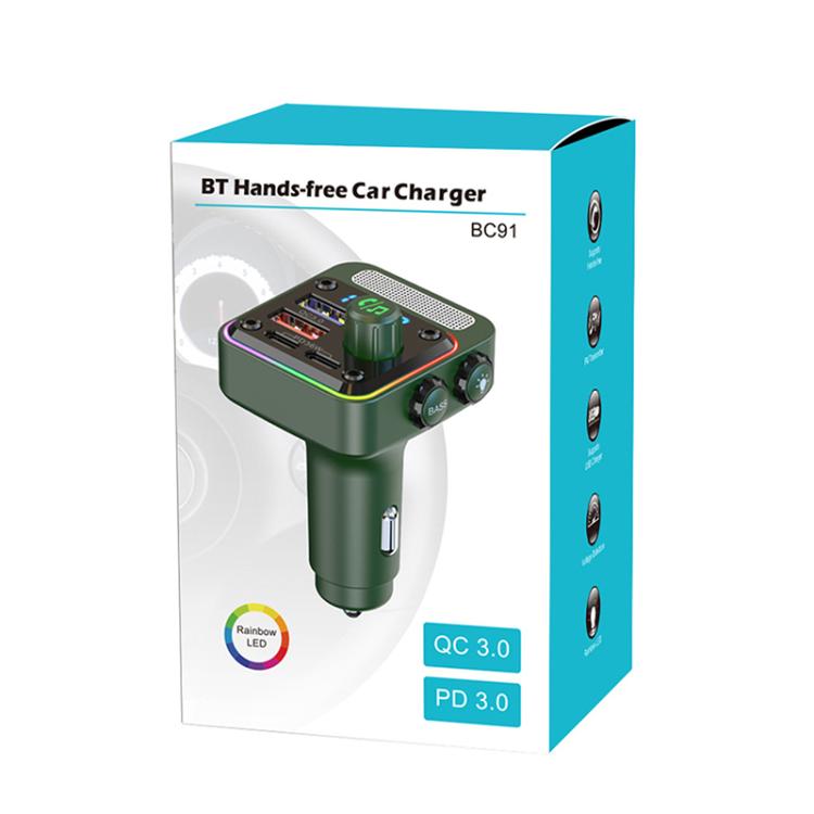 BC91 Car Bluetooth Hands-free Calling PD36W Fast Charging with Atmosphere Light