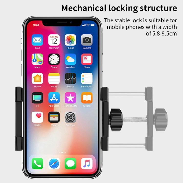 Motorcycle Bicycle Riding Navigation Aluminum Alloy Shockproof Phone Clamp Bracket