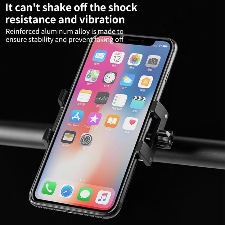 Motorcycle Bicycle Riding Navigation Aluminum Alloy Shockproof Phone Clamp Bracket