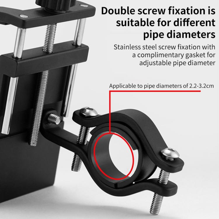 Motorcycle Bicycle Riding Navigation Aluminum Alloy Shockproof Phone Clamp Bracket
