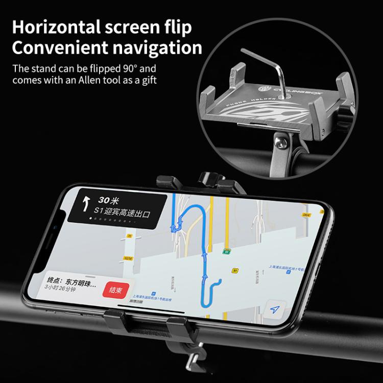 Motorcycle Bicycle Riding Navigation Aluminum Alloy Shockproof Phone Clamp Bracket