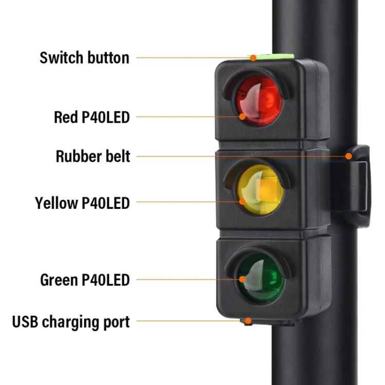 QX-W19 Creative Bicycle Three Color LED Tail Light, Safe Night Riding Warning Light, QX-W19