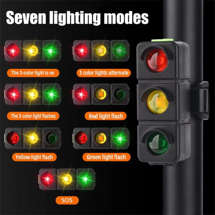 QX-W19 Creative Bicycle Three Color LED Tail Light, Safe Night Riding Warning Light, QX-W19