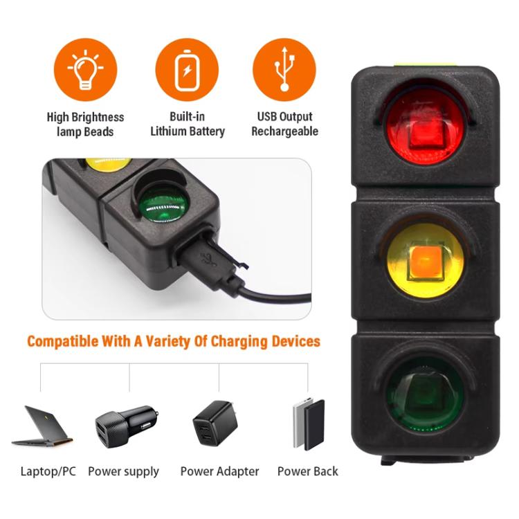 QX-W19 Creative Bicycle Three Color LED Tail Light, Safe Night Riding Warning Light, QX-W19