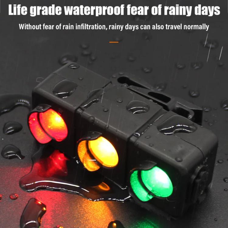 QX-W19 Creative Bicycle Three Color LED Tail Light, Safe Night Riding Warning Light, QX-W19