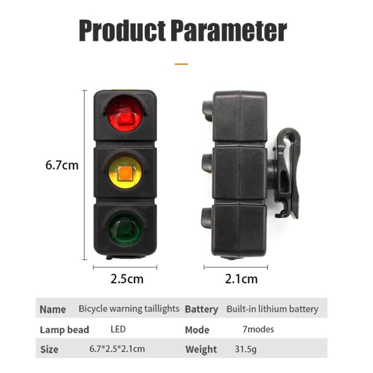QX-W19 Creative Bicycle Three Color LED Tail Light, Safe Night Riding Warning Light, QX-W19