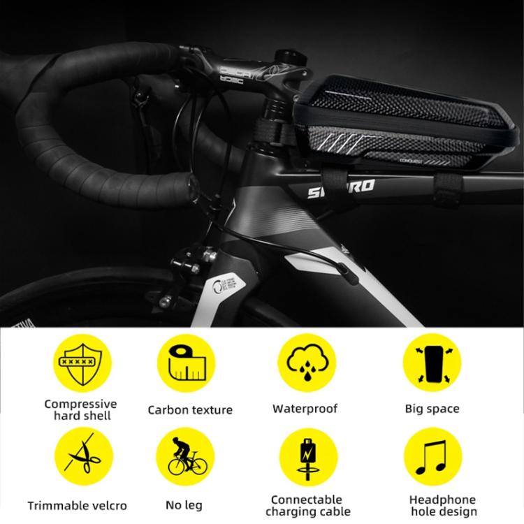 WILD MAN E5S Mountain Bicycle Front Bag EVA Hard Shell Bag, E5S
