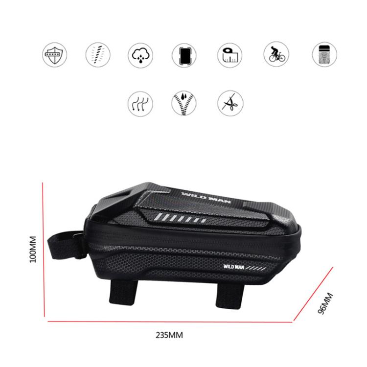 WILD MAN ES5 Basic Mountain Bicycle EVA Hard Shell Bag Bike Front Top Tube Bag, ES5