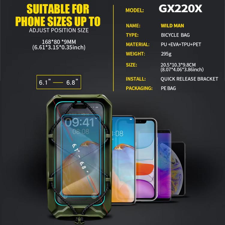 WILD MAN GX220X Mountain Bicycle EVA Hard Shell Bag Bike Front Quick Release Bracket, GX220X