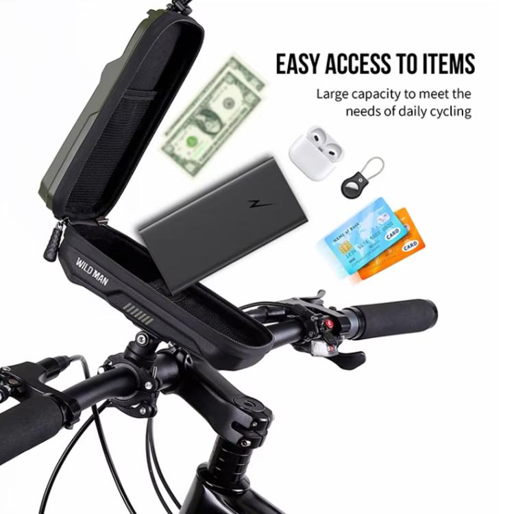 WILD MAN GX330 Mountain Bicycle Mobile Phone Holder EVA Hard Shell Handlebar Bag, GX330