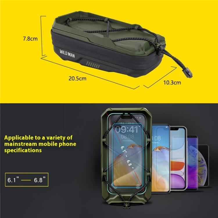 WILD MAN GX330 Mountain Bicycle Mobile Phone Holder EVA Hard Shell Handlebar Bag, GX330