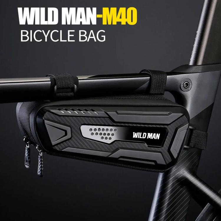 WILD MAN M40 Mountain Bicycle Front Beam Triangle Bag TPU Carbon Fiber Hard Shell Bag Cycling Equipment, M40