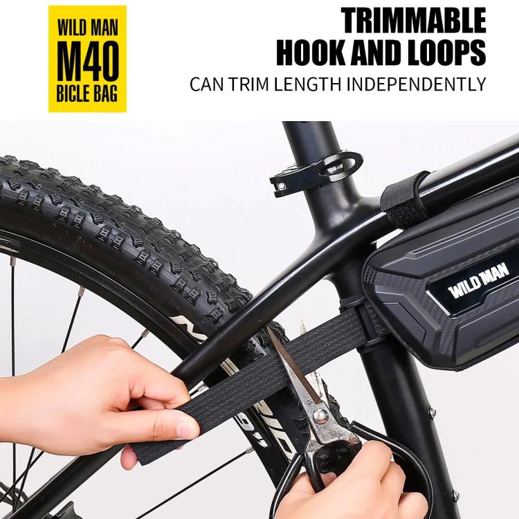 WILD MAN M40 Mountain Bicycle Front Beam Triangle Bag TPU Carbon Fiber Hard Shell Bag Cycling Equipment, M40
