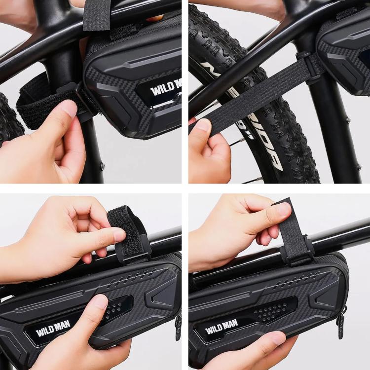 WILD MAN M40 Mountain Bicycle Front Beam Triangle Bag TPU Carbon Fiber Hard Shell Bag Cycling Equipment, M40
