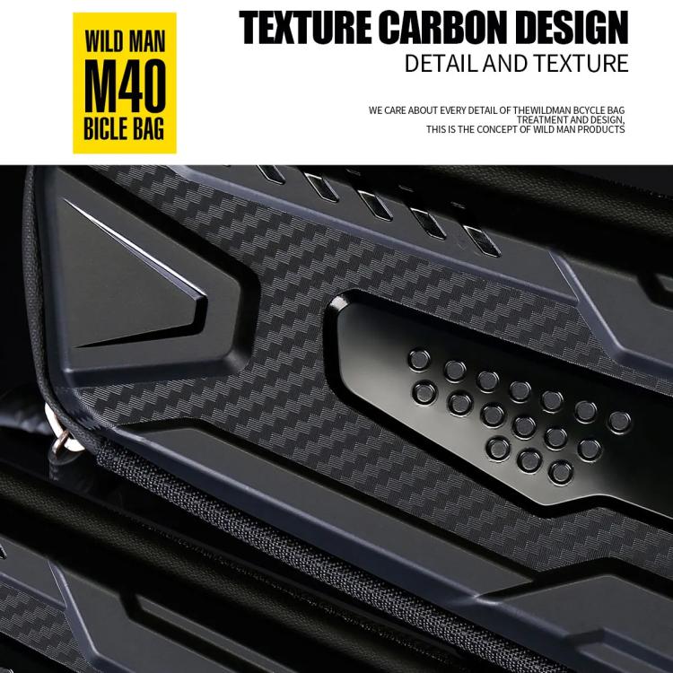 WILD MAN M40 Mountain Bicycle Front Beam Triangle Bag TPU Carbon Fiber Hard Shell Bag Cycling Equipment, M40