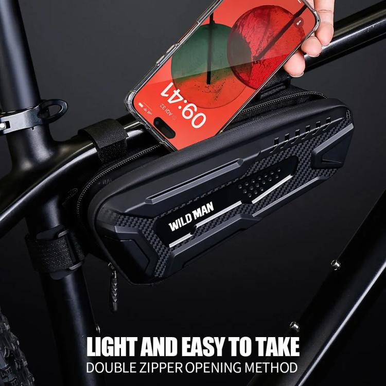 WILD MAN M40 Mountain Bicycle Front Beam Triangle Bag TPU Carbon Fiber Hard Shell Bag Cycling Equipment, M40