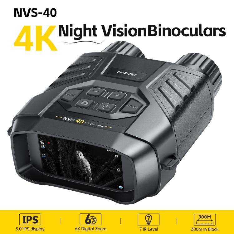 FNIRSI NVS-40 Small Portable Outdoor 4K Full Color HD Infrared Binocular Night Vision Device, NVS-40