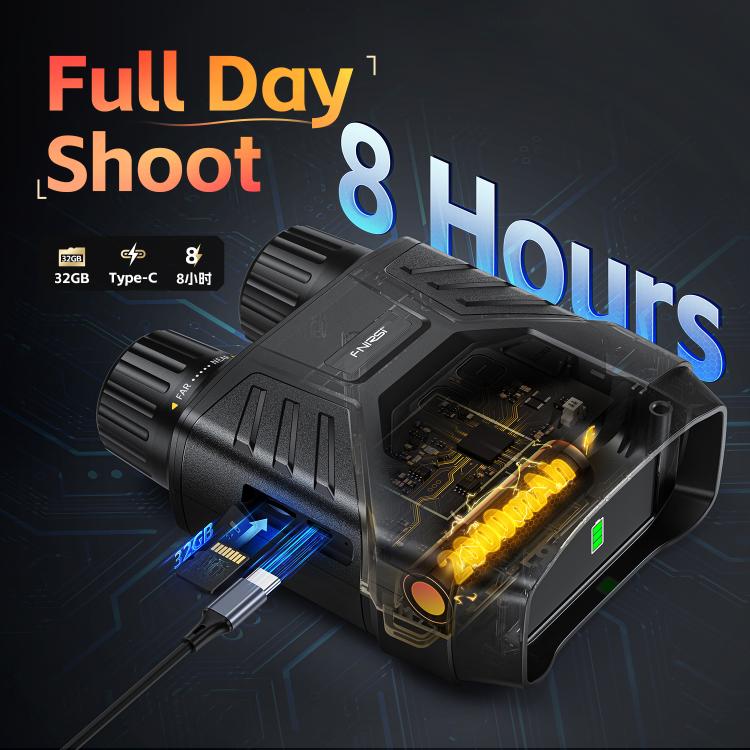 FNIRSI NVS-40 Small Portable Outdoor 4K Full Color HD Infrared Binocular Night Vision Device, NVS-40