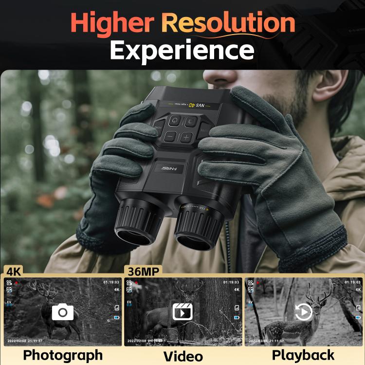 FNIRSI NVS-40 Small Portable Outdoor 4K Full Color HD Infrared Binocular Night Vision Device, NVS-40